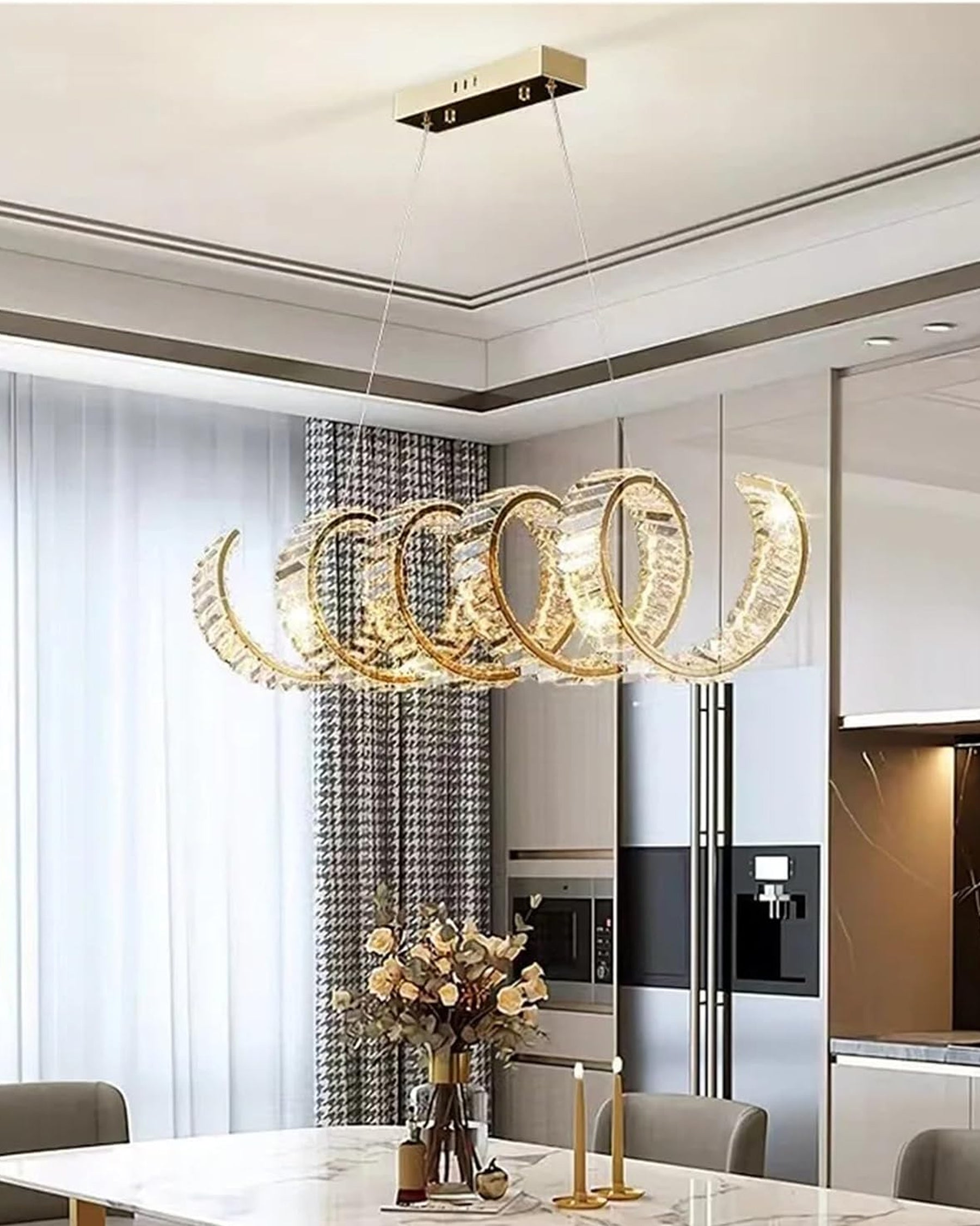 Crystal Wave Ribbon Chandelier