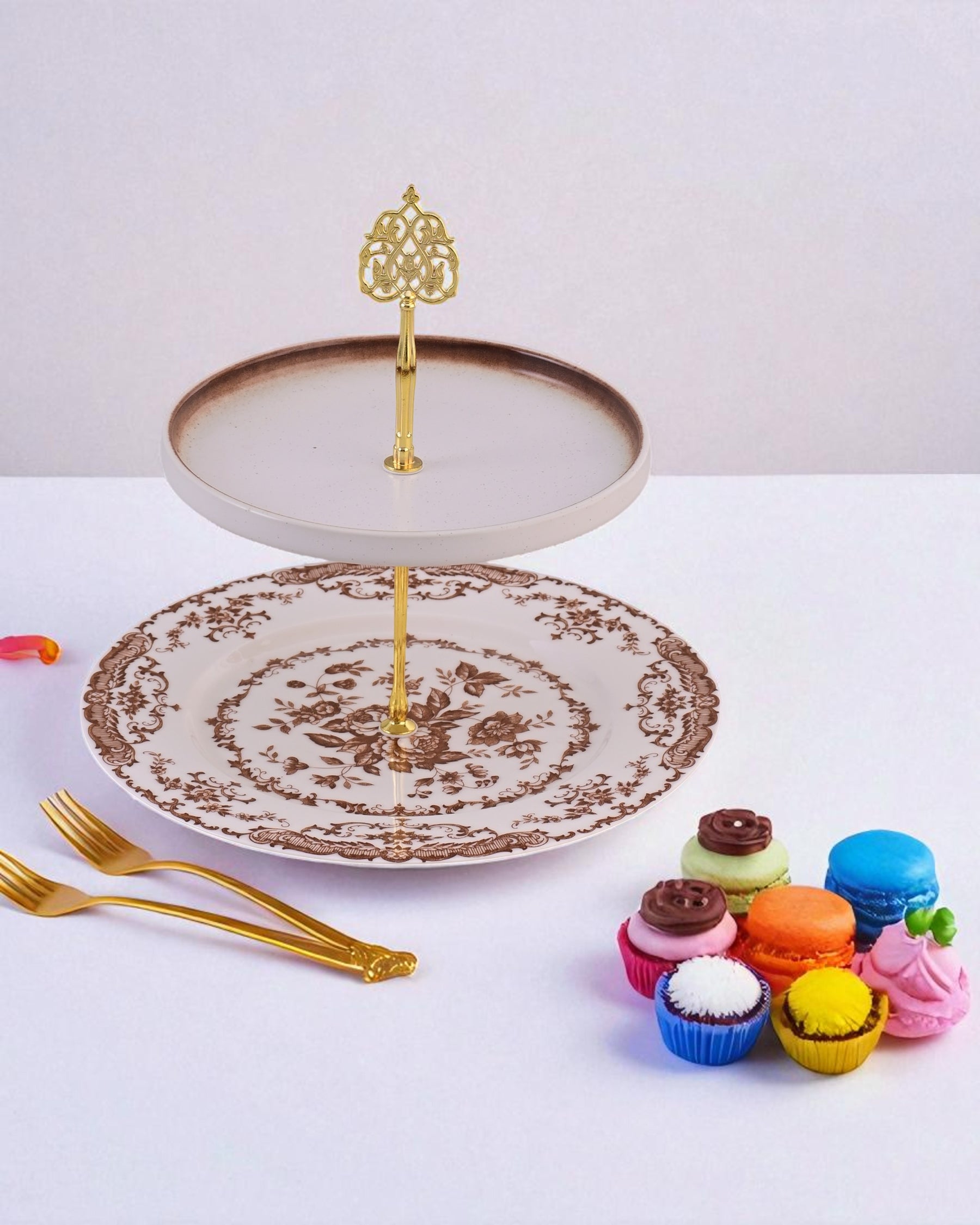Royal Blossom 2-Tier Cake Stand