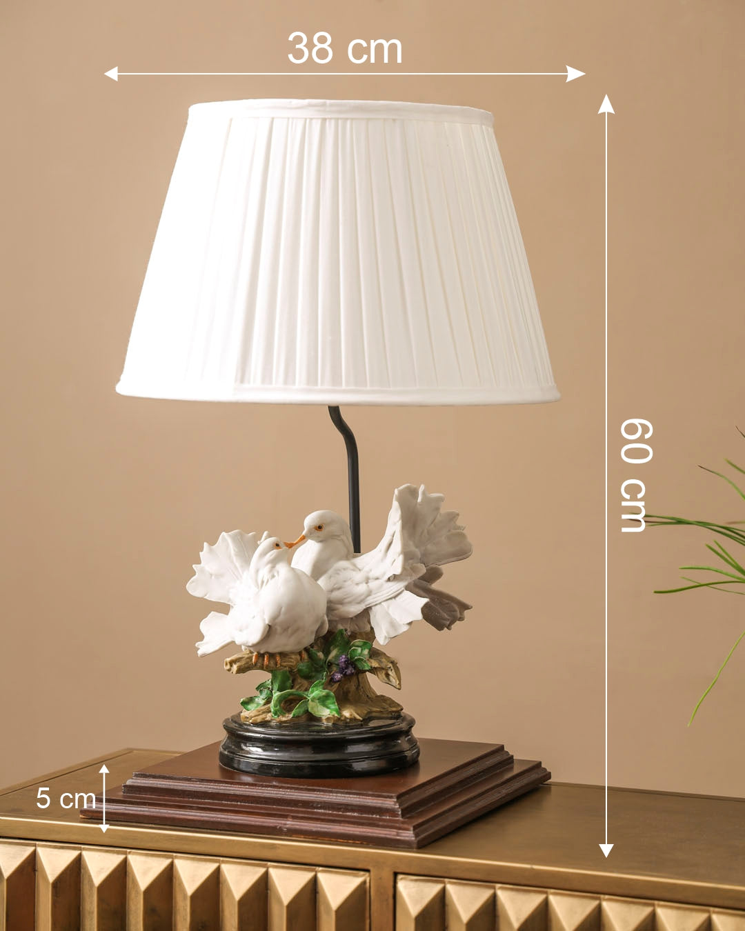 'Nestled in Love' Doves Table Lamp