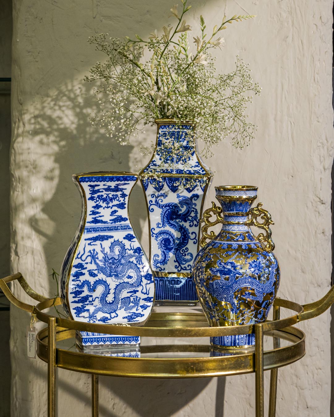 Imperial Dragon Golden Trim Porcelain Vase