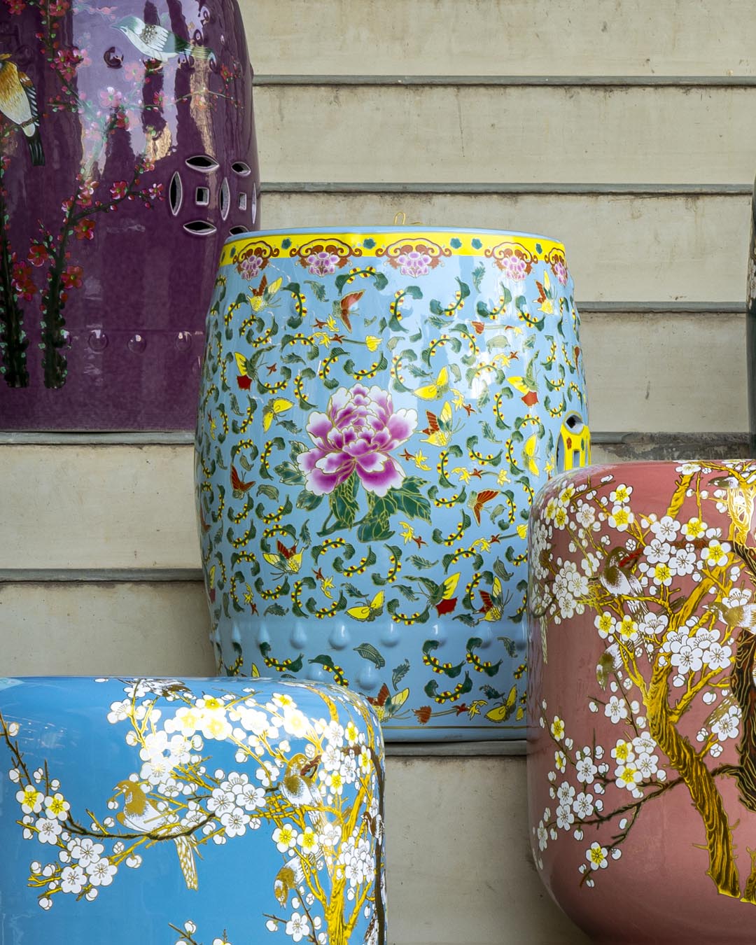 Sky Blossom Garden Stool