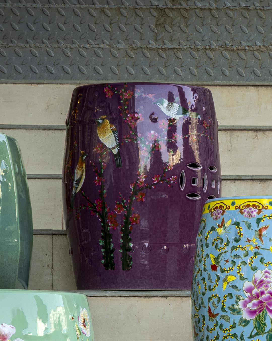Plum Blossom Bird Garden Stool