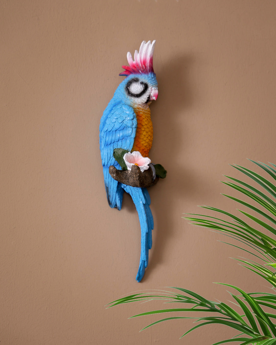 Wall Hanging Tropical Parrot Sculpture - Blue