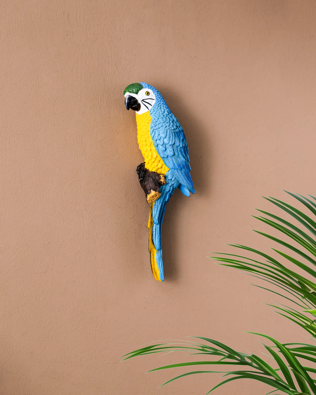 Wall Mounted Macaw Parrot Figurine - Blue