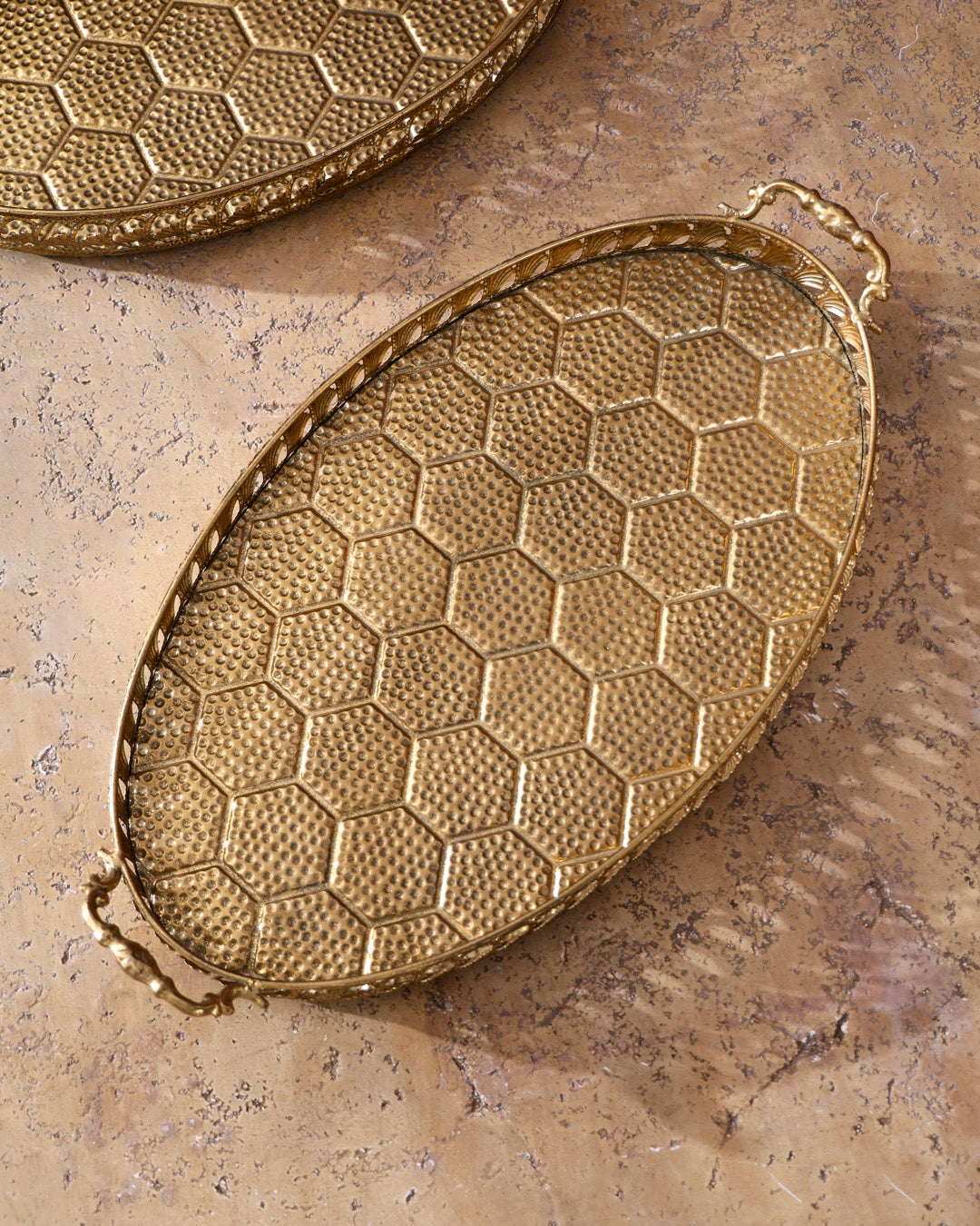 Oval Honeycomb Serving Tray - Large