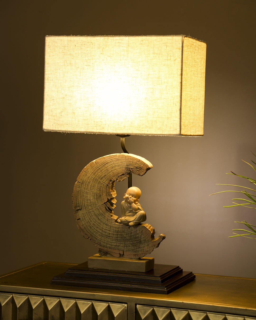 Crescent Zen Monk Table Lamp ji