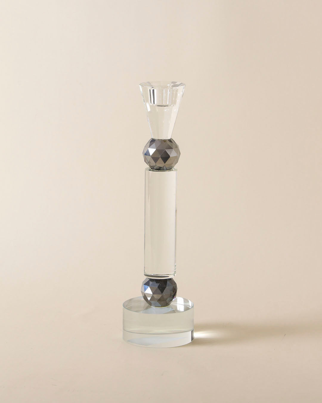 Lustrous Crystal Pillar Candle Holder - Large