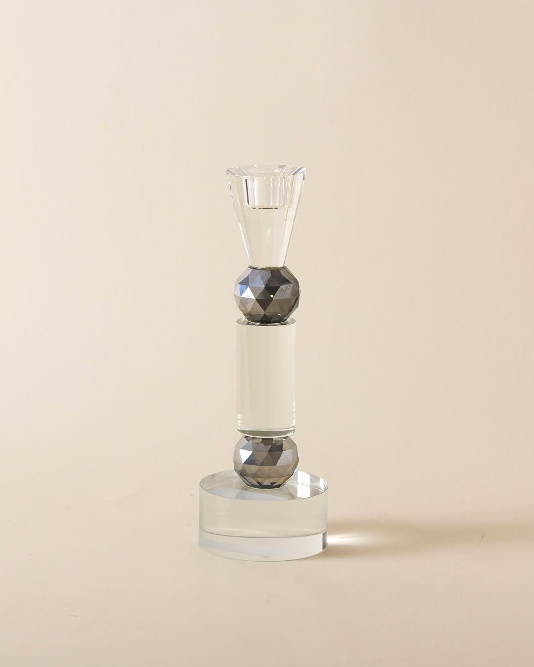 Lustrous Crystal Pillar Candle Holder - Small