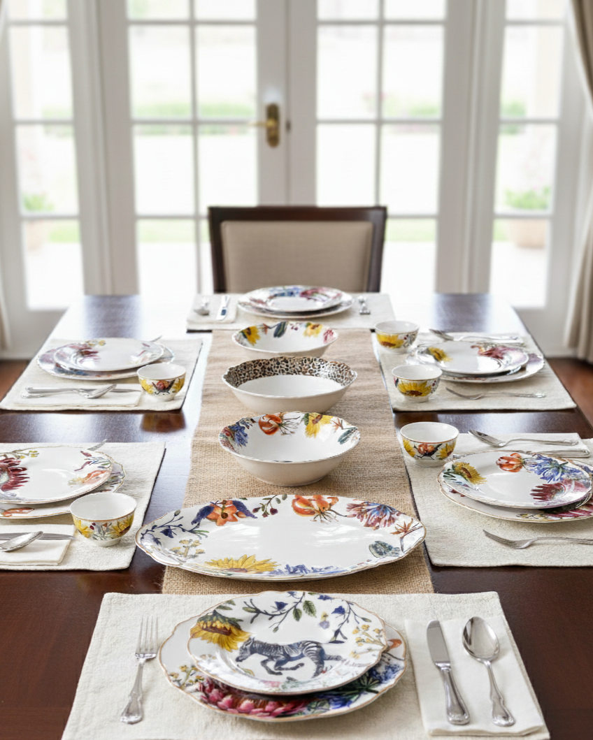 Blooming Elegance Floral Dinner Set - 22 Piece
