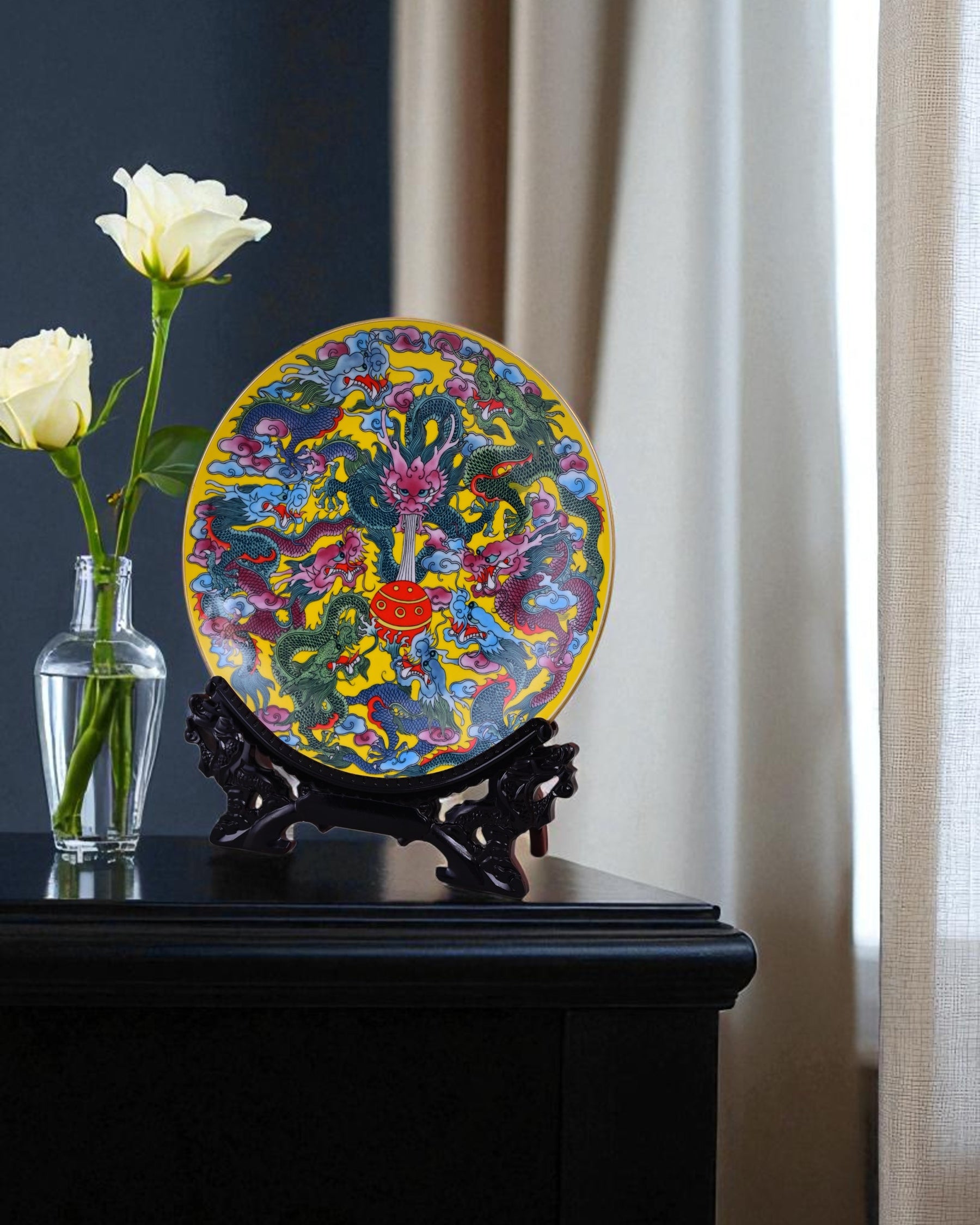 Dragon Motifs Decorative Plate - 10"