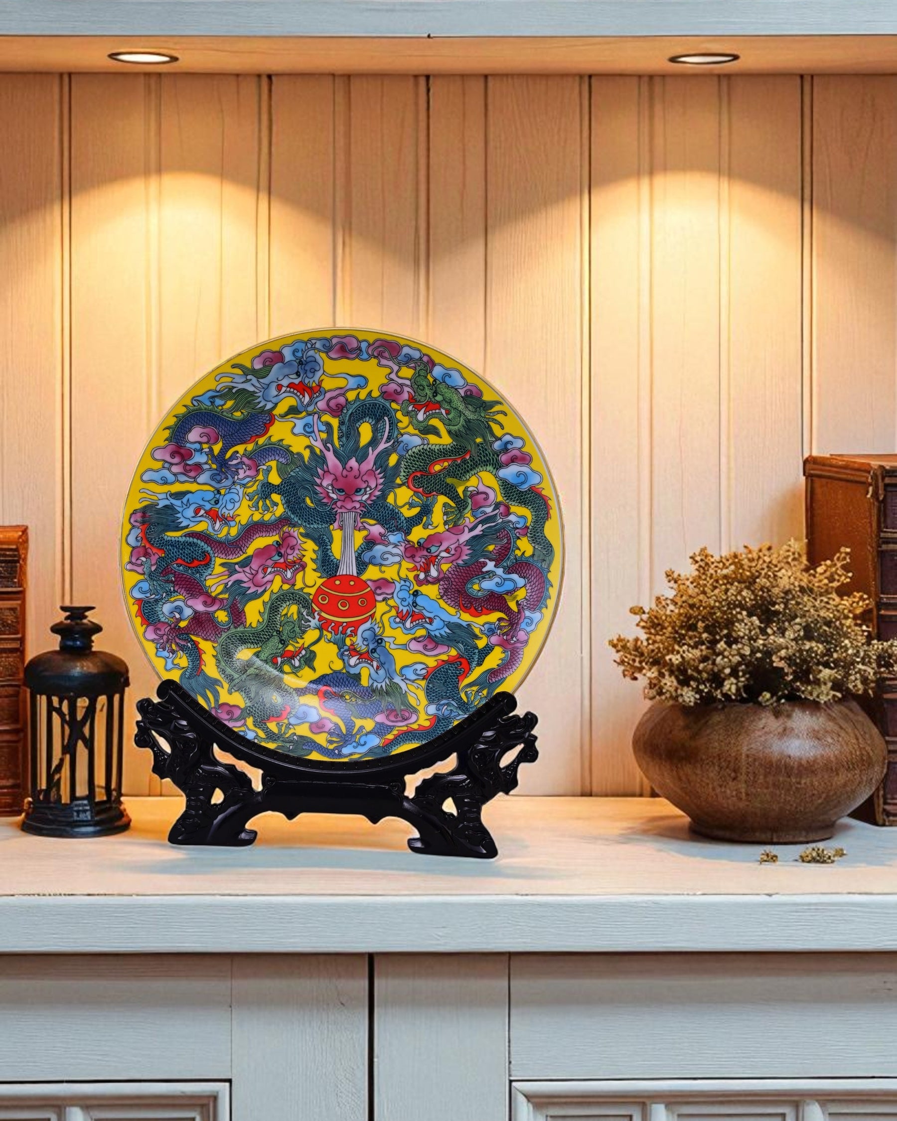 Dragon Motifs Decorative Plate - 10"
