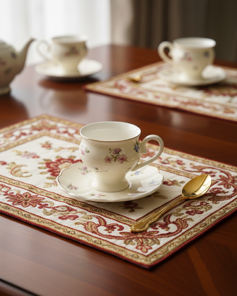 Whispering Meadow Tea Cup With Saucer - Set Of 6