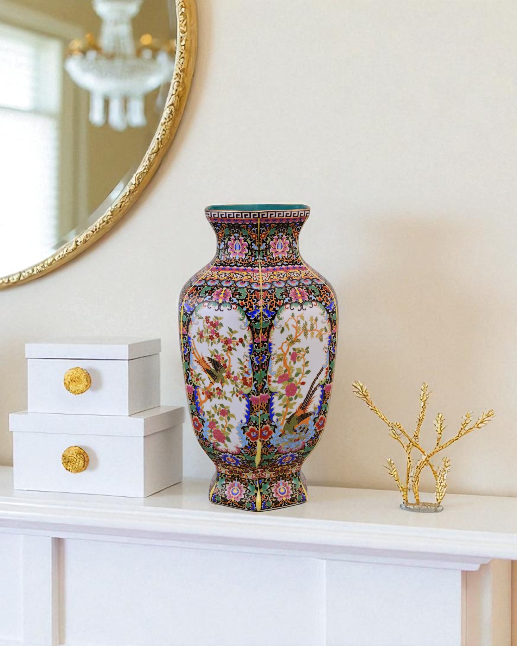 Royal Floral Harmony Cloisonne Vase