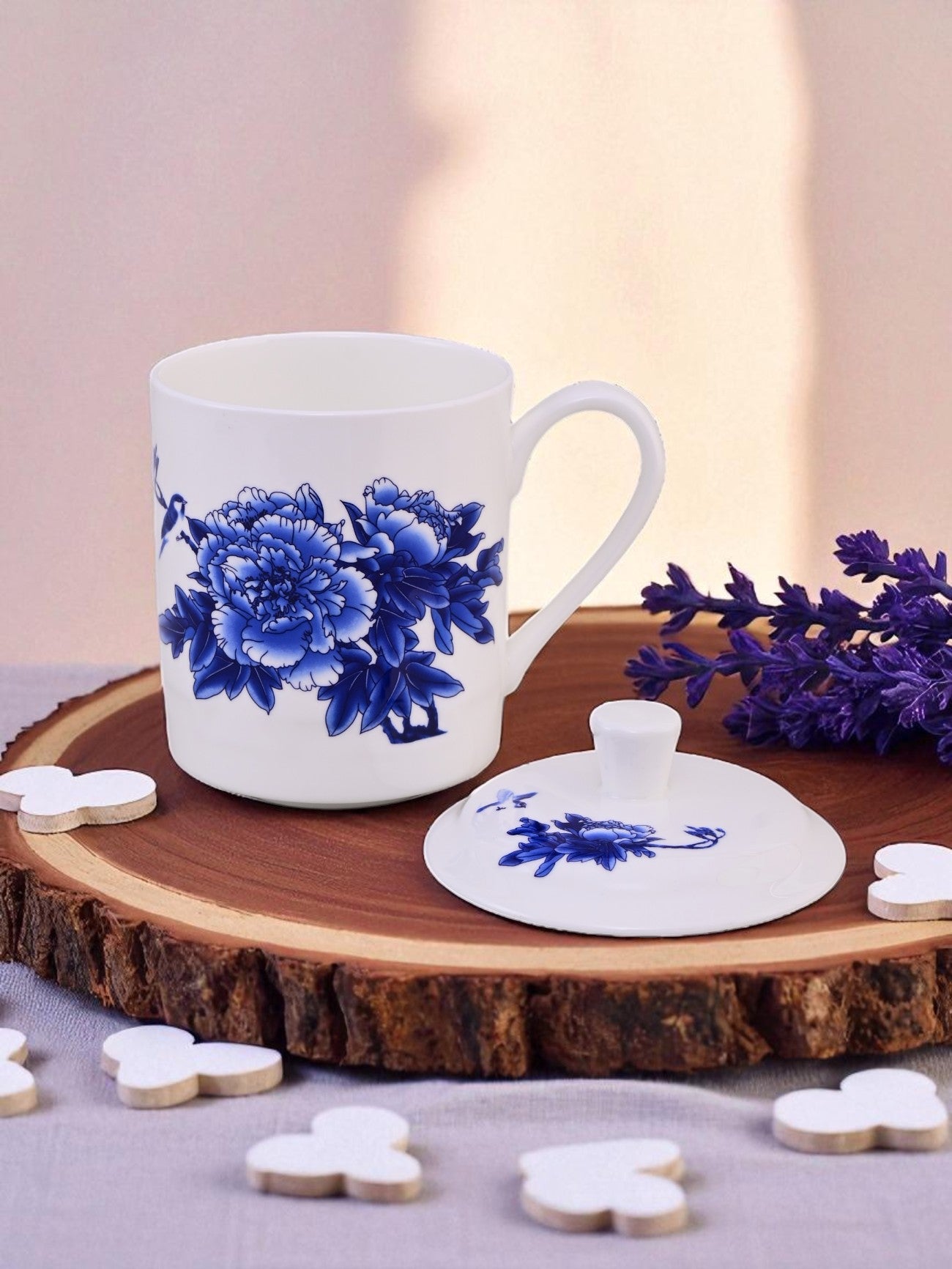 'Royal Blue Blossom' Fine Porcelain Mug
