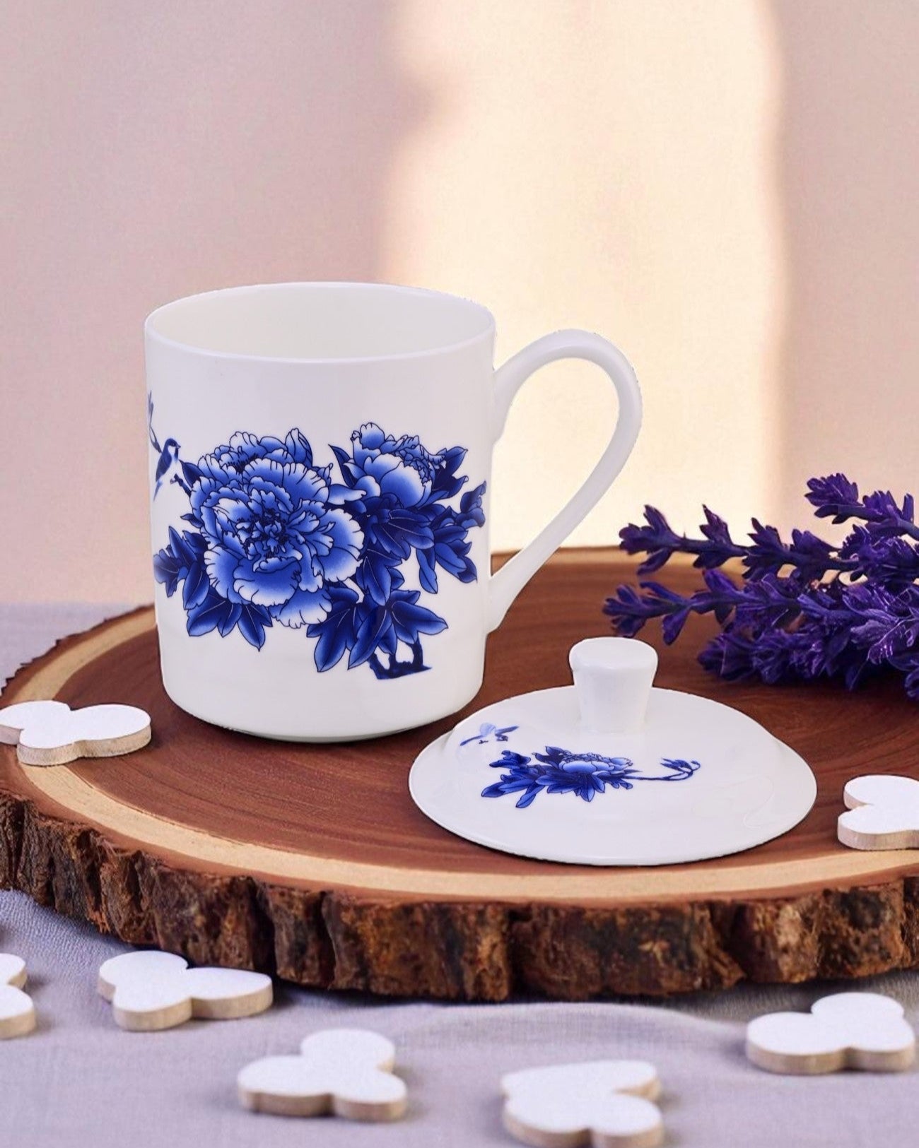 'Royal Blue Blossom' Fine Bone China Mug