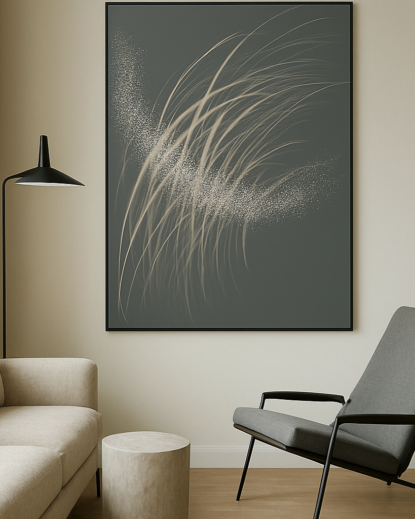 Embodies Motion 3D Abstract Oil Painting
