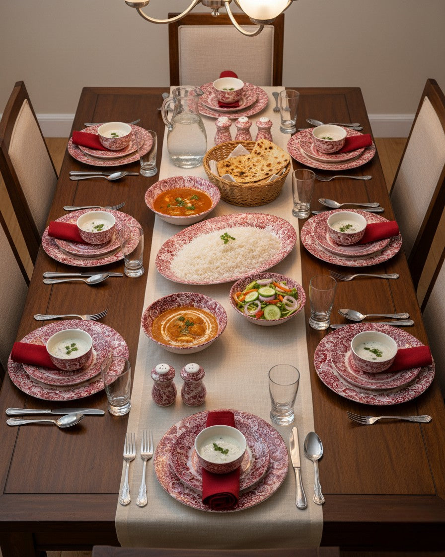 Roman Pink Ceramic Dinner Set - 28 Piece