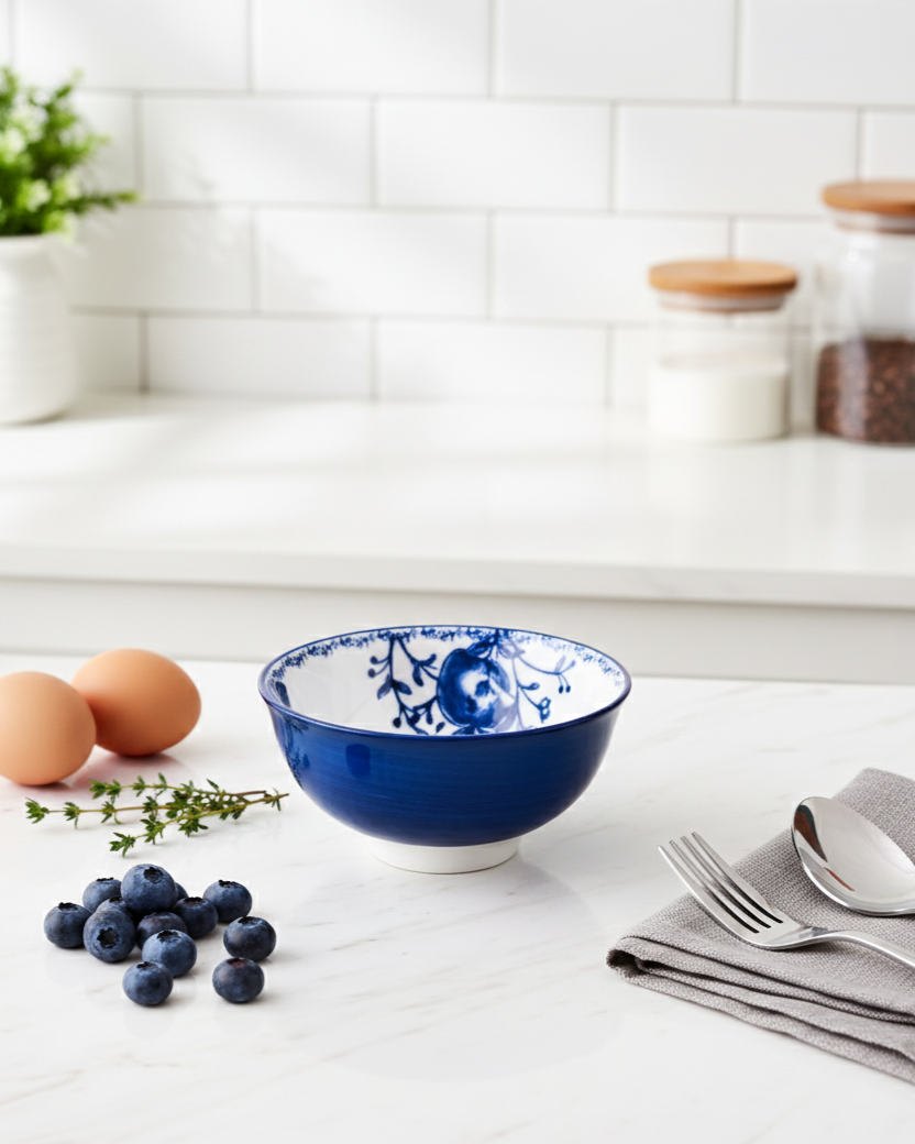 Timeless Pomegranate Charm Dinner Set Blue - Set of 16