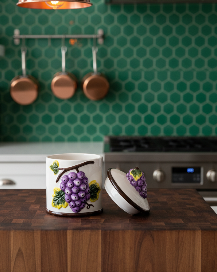 Graceful Grapes Kitchen Canister