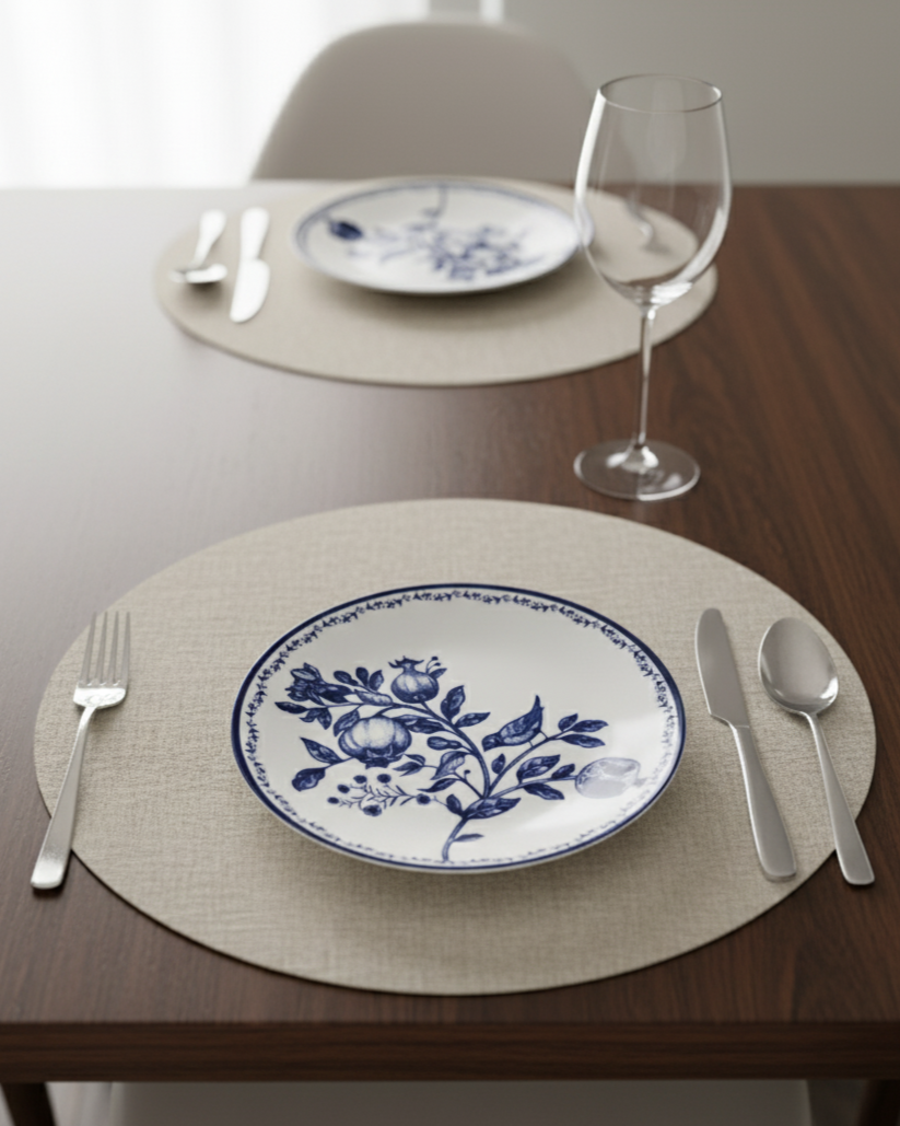 Timeless Pomegranate Charm Dinner Set Blue - Set of 16