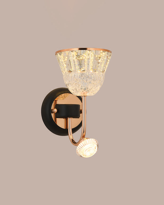 Vintage-Inspired Crystal Cup Wall Light