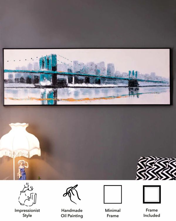 Brooklyn Bridge Semi Hand-made Wall Art - 60*21 Inch - The Decor Kart