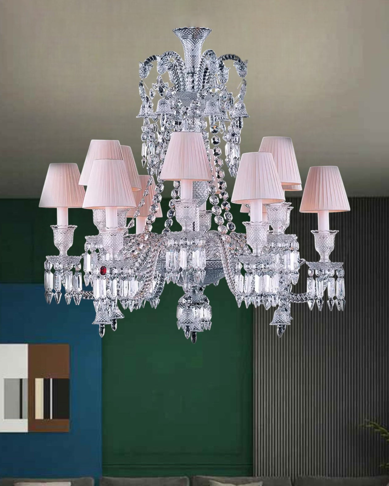 Imperial Shade Crystal Chandelier - 18 Lights