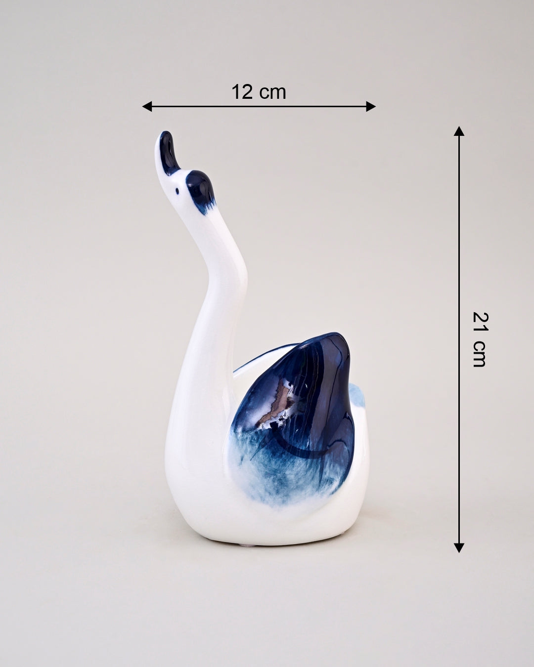 Blue & White Graceful Swan Figurines - Set Of 4