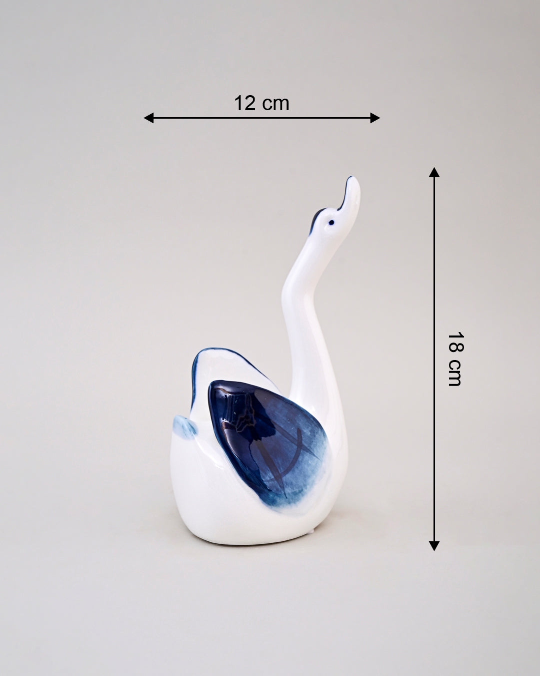 Blue & White Graceful Swan Figurines - Set Of 4