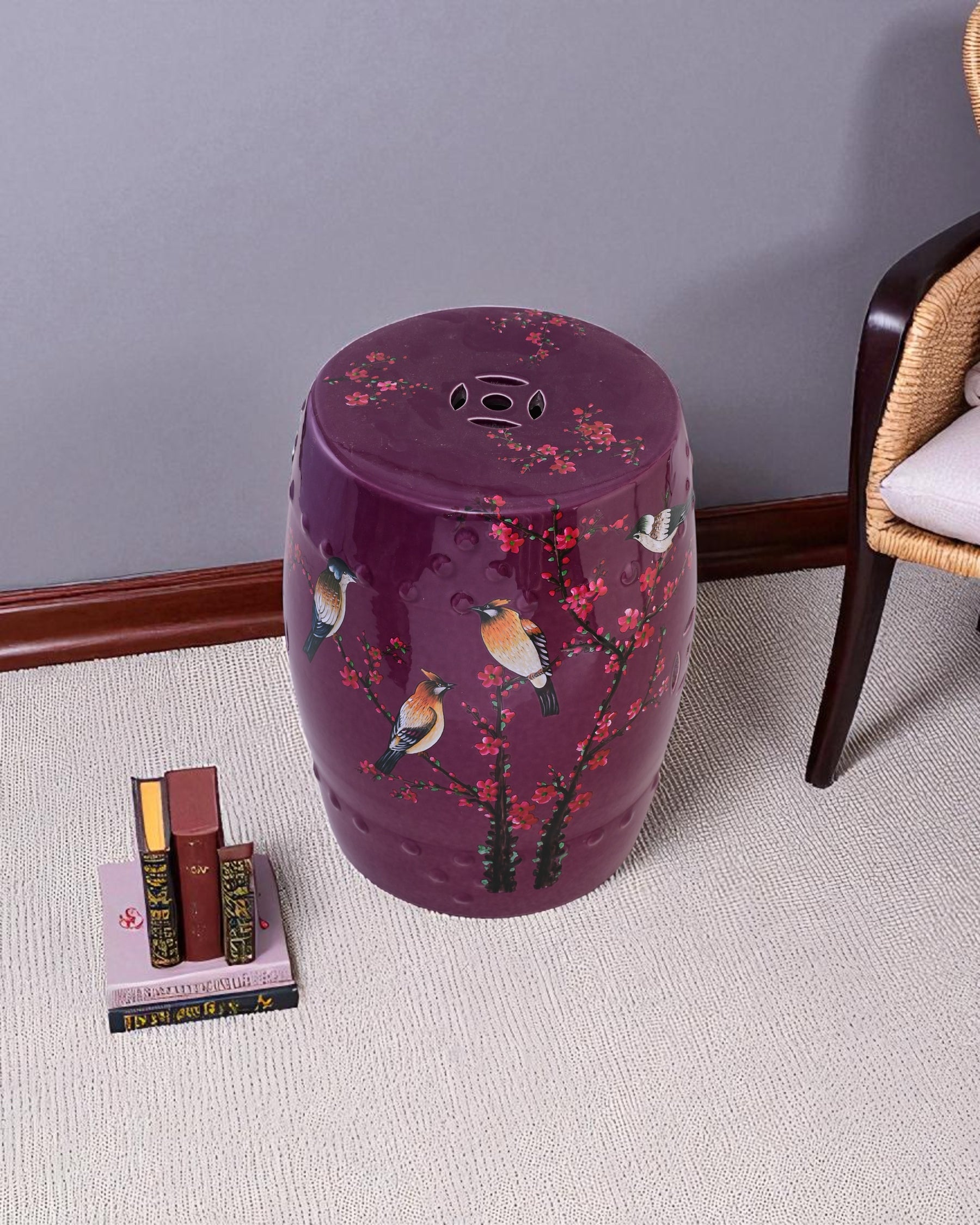 Plum Blossom Bird Garden Stool