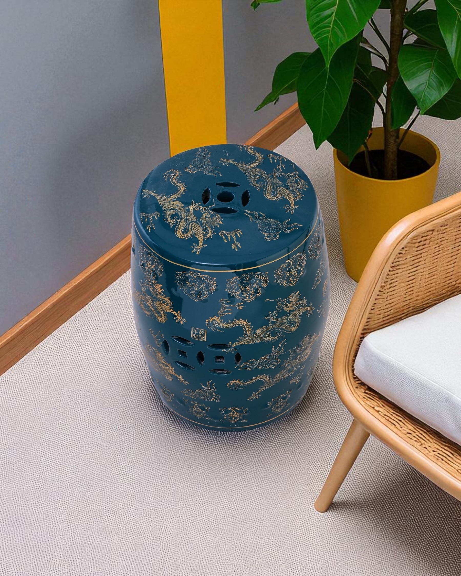 Imperial Dragon Garden Stool