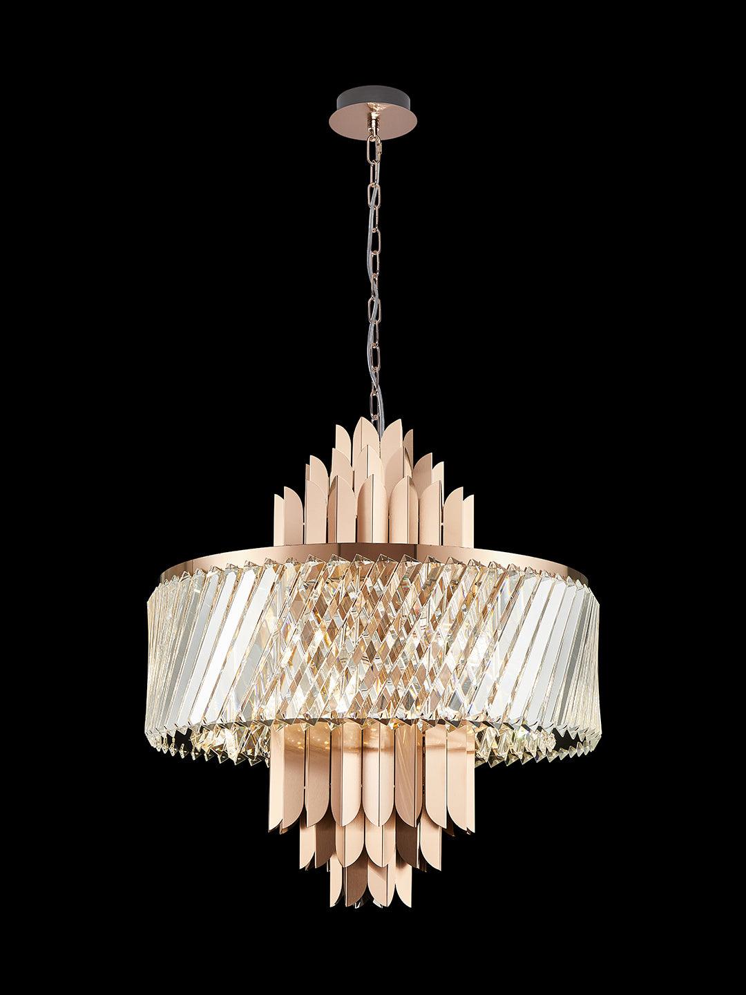 Rose Quartz Crown Chandelier