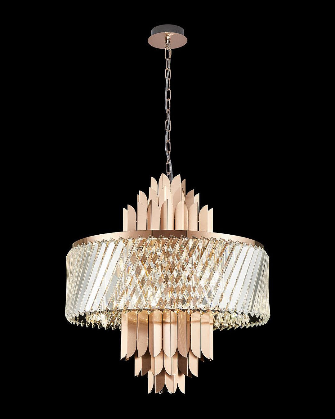 Rose Quartz Crown Chandelier