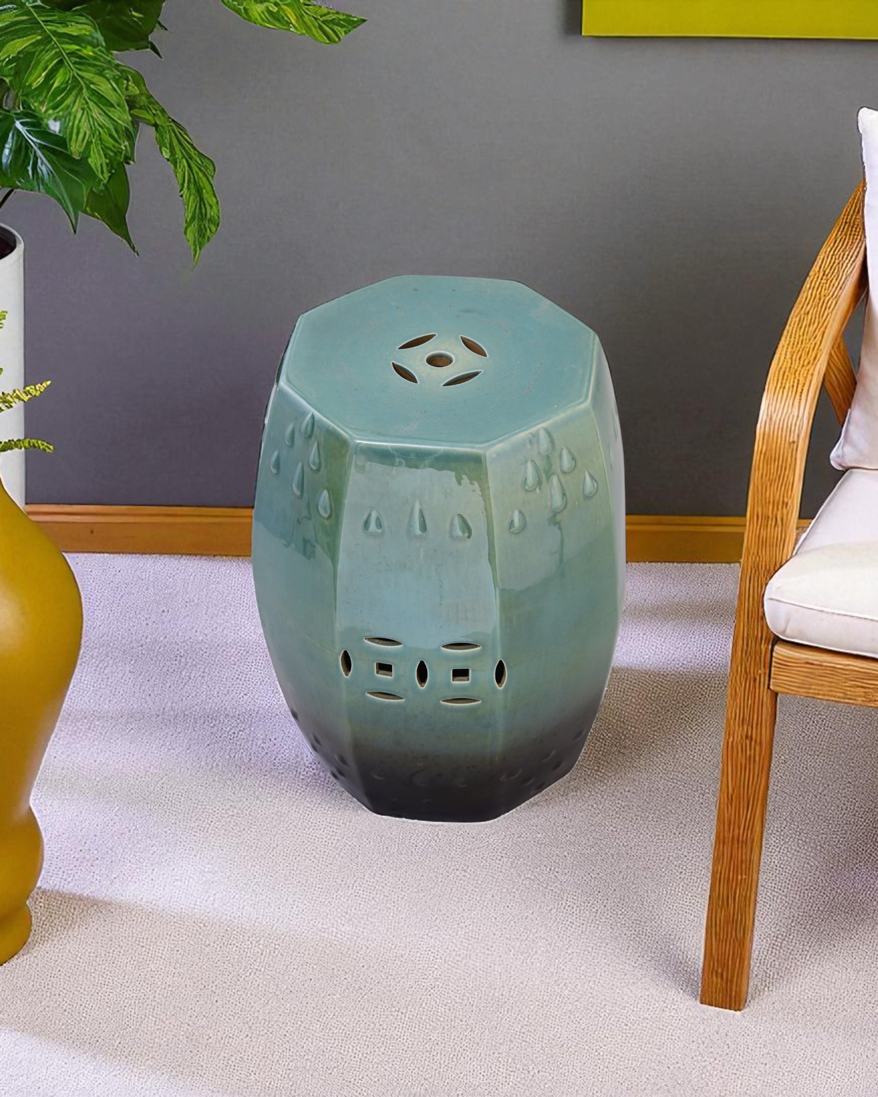 Jade Ombre Garden Stool