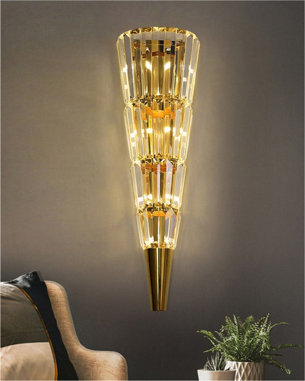Tapered Crystal Wall Sconce - Large - The Decor Kart