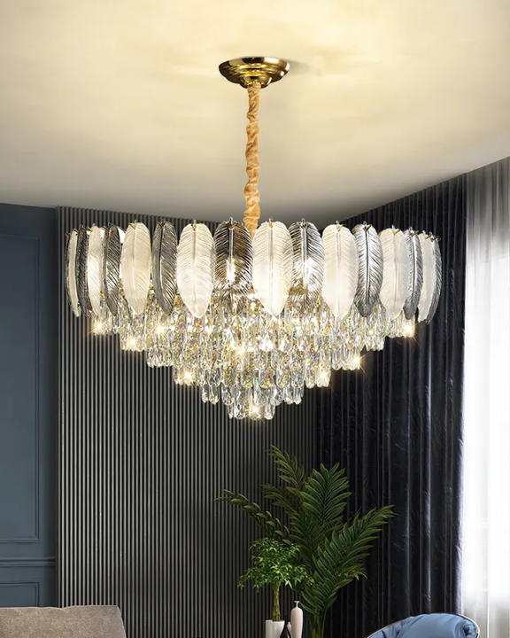 Crystal Feather Wings Chandelier