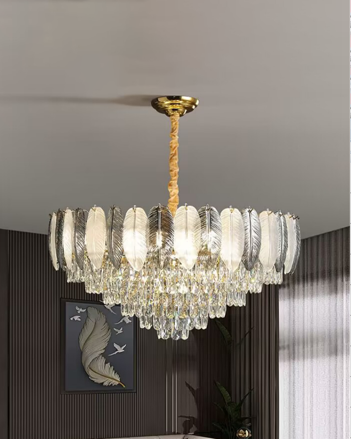 Crystal Feather Wings Chandelier