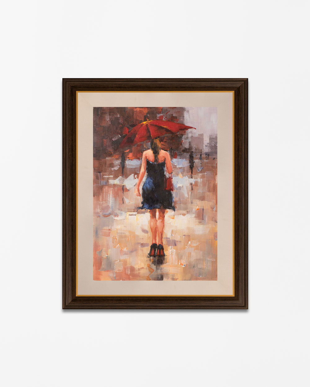 "The Red Umbrela" Handmade Oil Painting 24"x 36" - The Decor Kart
