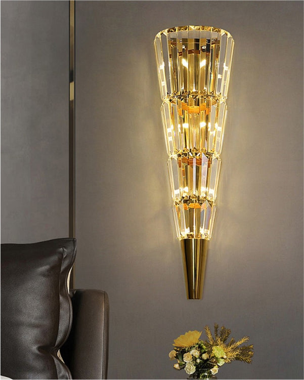 Tapered Crystal Wall Sconce - Large - The Decor Kart
