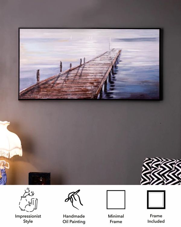 Into the Horizon Semi Hand-made Wall Art - 48*25 Inch - The Decor Kart