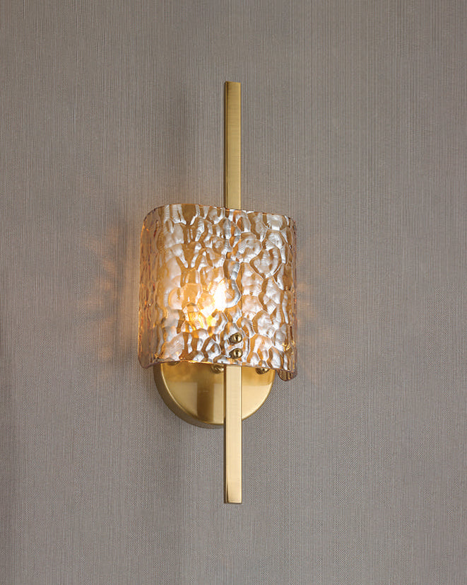 Radiant Glow Ripple Wall Light - Amber