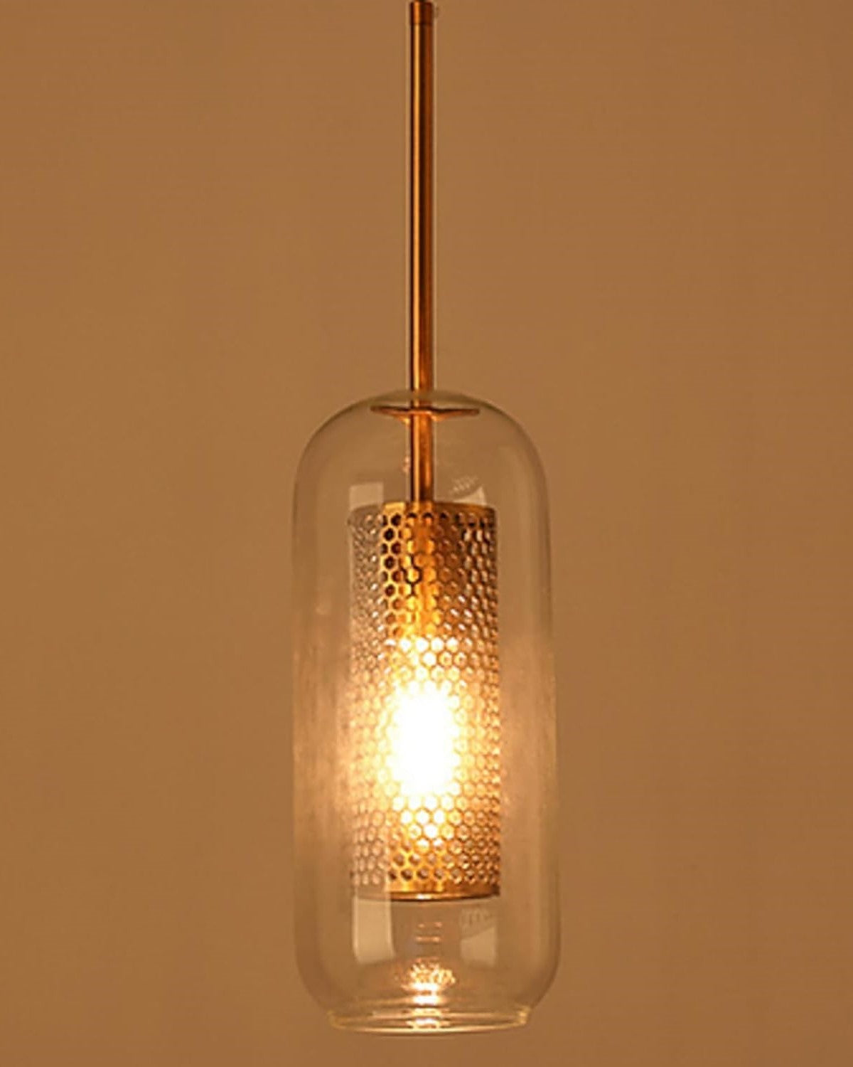 Lumen Mesh Pendant Light - Amber
