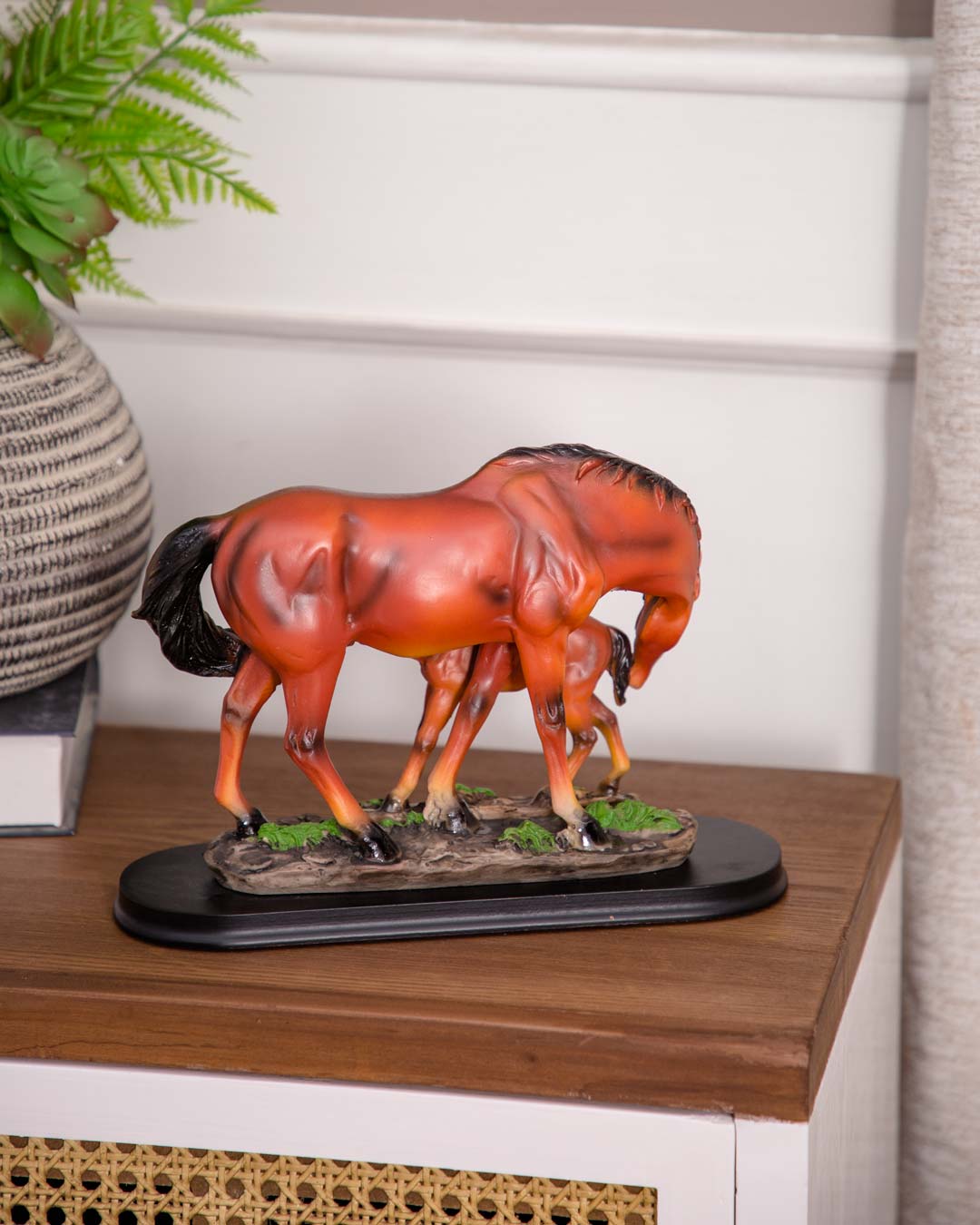 'Equine Nurturing' A Horse Feeding Figurine - The Decor Kart