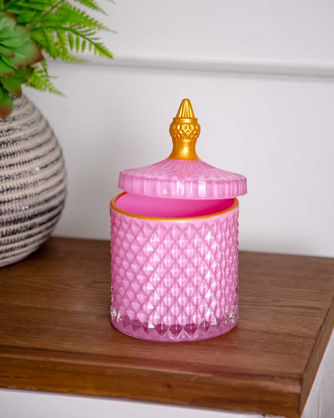 Diamond Candy Buffet Jar - Pink - The Decor Kart