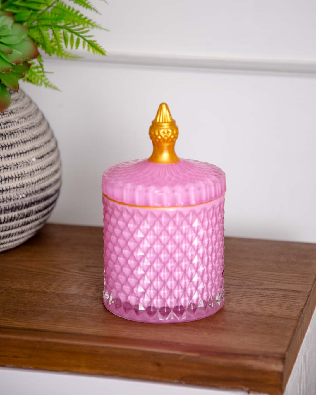 Diamond Candy Buffet Jar - Pink - The Decor Kart