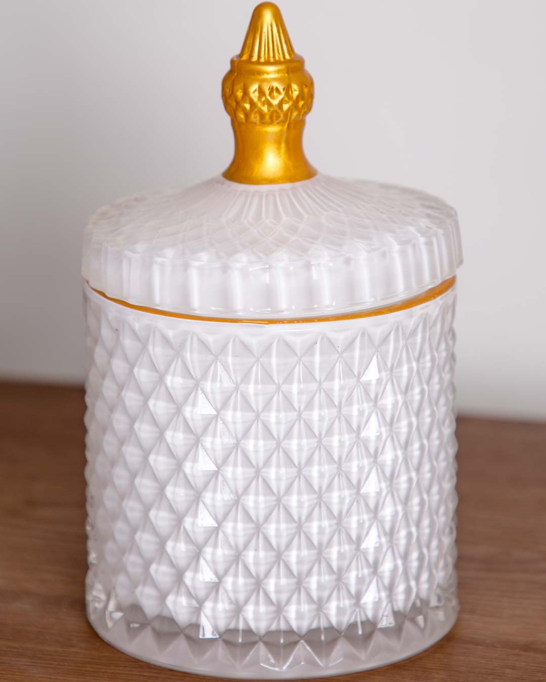 Diamond Candy Buffet Jar - White - The Decor Kart