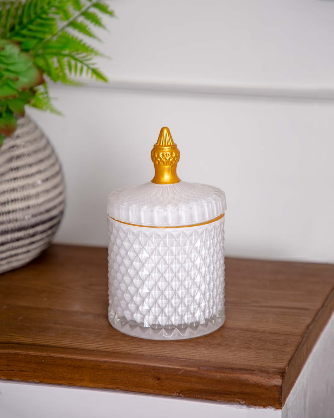 Diamond Candy Buffet Jar - White - The Decor Kart
