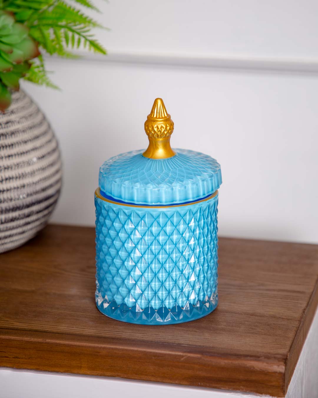 Diamond Candy Buffet Jar - Blue - The Decor Kart