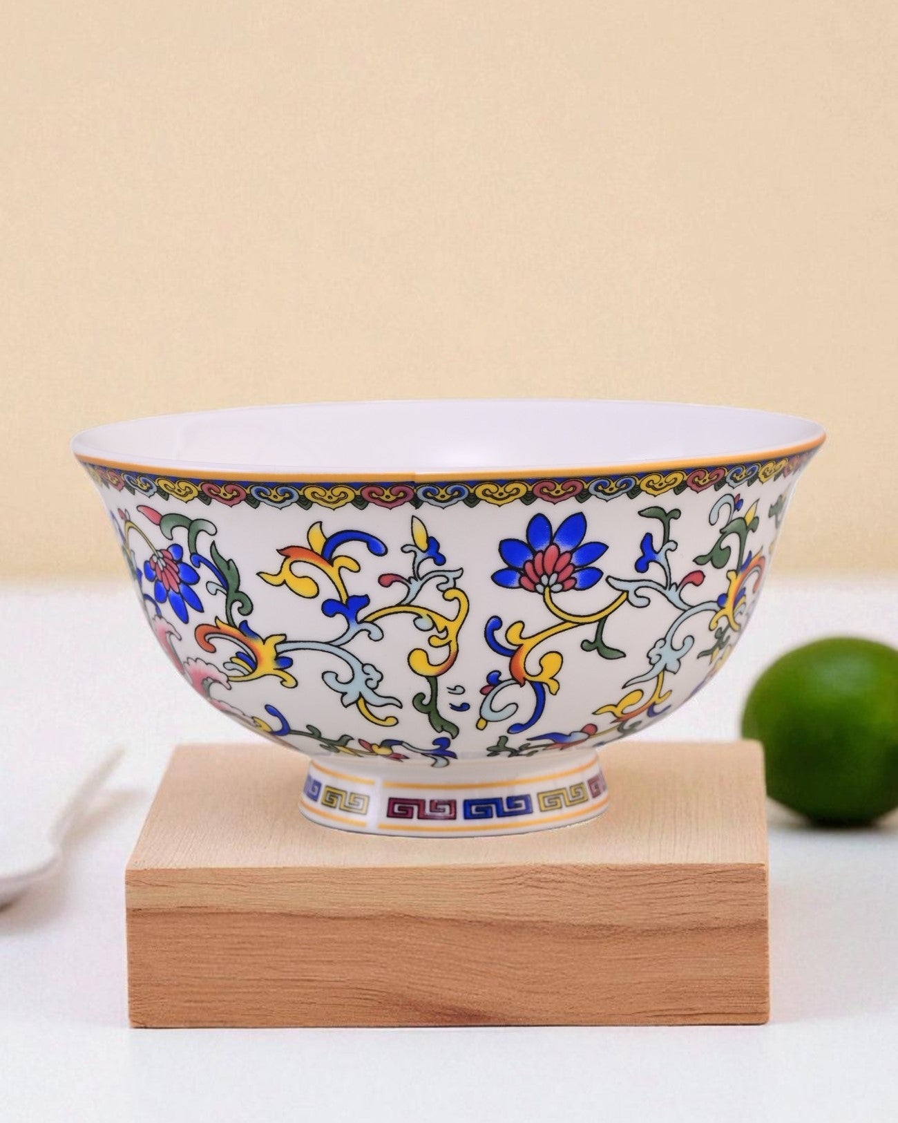 Traditional Floral Ceramic Katori - Set Of 6