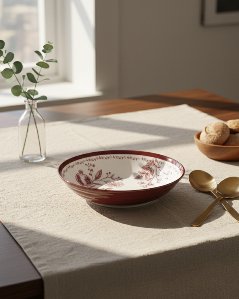 Timeless Pomegranate Charm Dinner Set Red - Set of 16